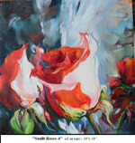 Sunlit Roses-4, Oil on Canvas